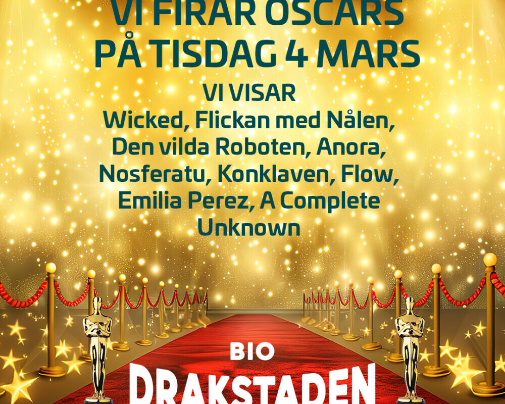 VI FIRAR OSCARSGALAN PÅ TISDAG 4 MARS